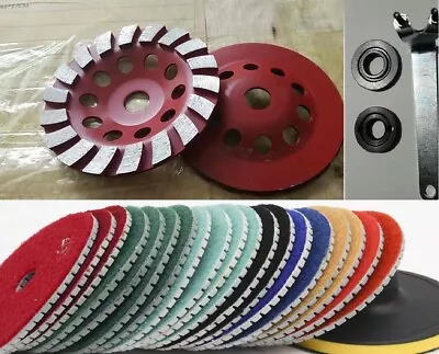 6  Masonry Stone Concrete Grinding Cup Wheel + 14 Polishing Pad Granite Marble • $135.99