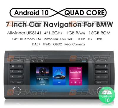 $159 • Buy For BMW E39 X5 E53 7  Android 10 Car Stereo Radio Player GPS Navigation WiFi BT