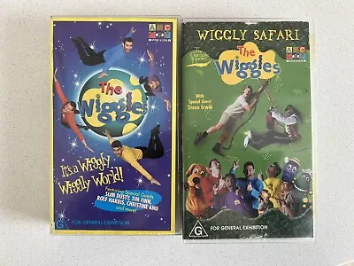 The Wiggles Its A Wiggly Safari And Wiggly World VHS  Steve Irwin • $34.96