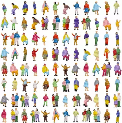 P150W 100pcs 1:160 Painted Figures N Scale Standing People Assorted Poses Model • $19