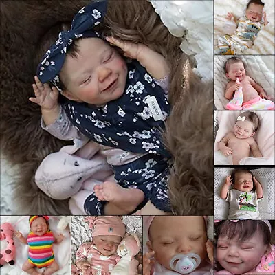 19  Lifelike Newborn Silicone Vinyl Reborn Baby Doll Handmade Reborn Girl Boy • $86.48