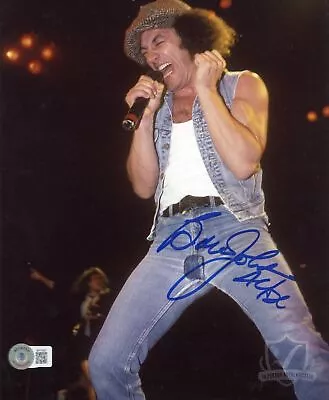 Brian Johnson AC/DC Signed 10x8 Photo Beckett Certified BH74067 • £276