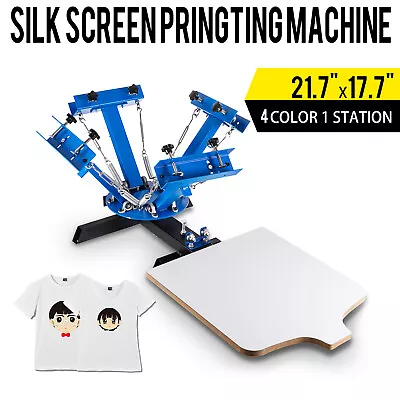 4 Color 1 Station Silk Screen Printing Machine T-Shirt Press Equipment Kit • $118.90