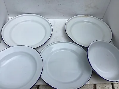 Vintage Falcon Enamel Pie Dishes And Dinner Plates X11 • £30