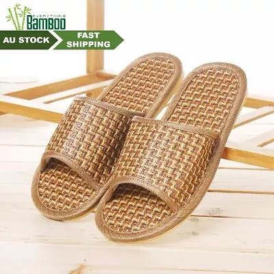 Summer Women Men Casual Home Rattan Slipper Sandal Bamboo Linen Slippers Shoes • $16.02