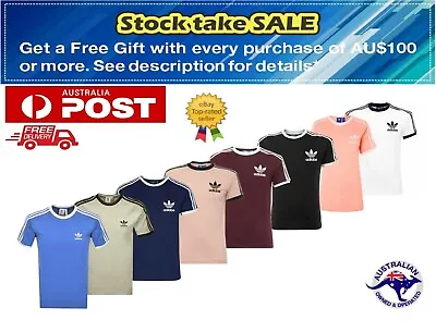 $35.99 • Buy Adidas Originals Classic Crewneck 3 Stripes Trefoil T Shirt California Tees