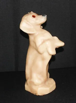 Vintage Sitting Dachshund Candle Large 11” Tall Unlit Beige • $28