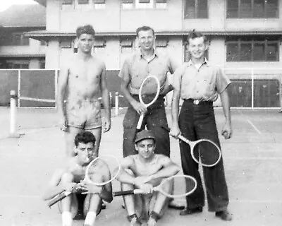 ORIGINAL VINTAGE PHOTO: Navy Sailors Tennis Men Male Team 40's 40s WW2 WWII • $5