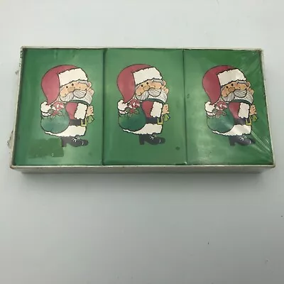 $15.56 • Buy Vintage Christmas Santa Claus Sealed NOS 3 Bath Soap Bars Hallmark PKG WEAR H5