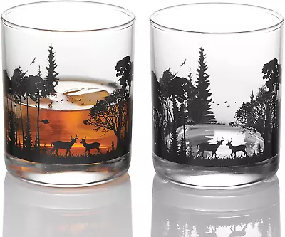 Whiskey Glasses Set Of 2 Glasses Bourbon Glass Old Fashioned Glasses Barware For • $14.86