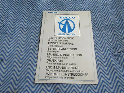 1986 1987 Volvo 240 740 Gl Turbo Cruise Control Systems Owners Manual Supplement • $14.99