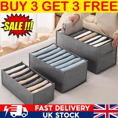 7/9 Grids Clothes Jeans Pants Storage Bag Drawer Mesh Divider Organizer Boxes UK • £6.19