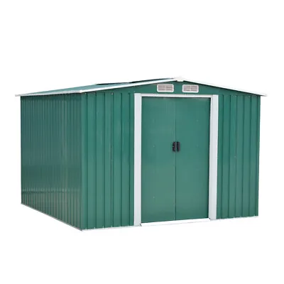 Metal Garden Shed 6 X 8 FT Garden Storage House Apex Roof With Free Foundation • £219.99