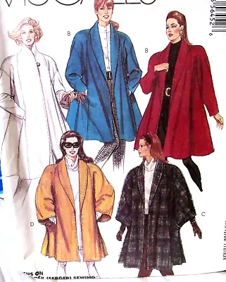 McCalls Misses Sewing Pattern Flared Swing Coat Choose Size 6-8 10-12 • $18