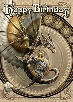 Anne Stokes ‘Clockwork Dragon’ Pagan Wicca Greetings Card Birthday Dragon • £2.90