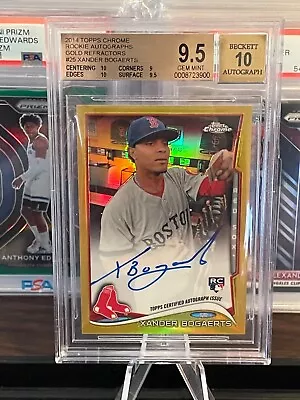 2014 Topps Chrome Xander Bogaerts Gold Refractor Auto RC /50 BGS 9.5/10 • $425