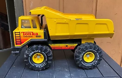 RARE Vintage 1979 Mighty Tonka Metal Dump Truck Yellow Turbo Diesel #3900 OOP • $30