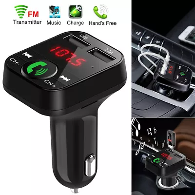 Wireless Bluetooth Car FM Transmitter MP3 Player 2 USB Charger Handsfree Kits E • $10.19