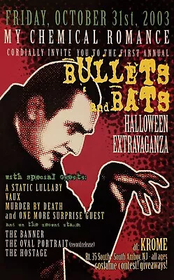 My Chemical Romance Concert Poster/print 2003 Bullets And Bats Halloween Flier • $15