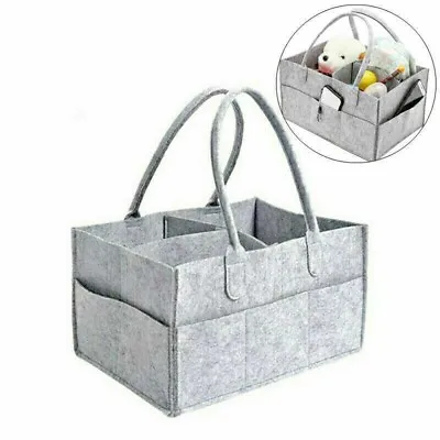 Mrs Molly Grey Baby Storage Organizer Bag Caddy Home Cleaning Compartments Nappy • £7.99