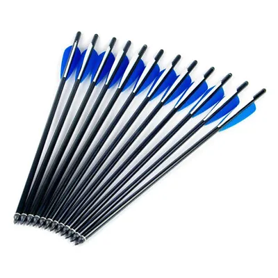 SALE 12Pcs 20  Crossbow Bolts Carbon Arrow Archery Half Moon Nock Hunting Season • $36.47