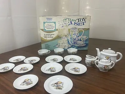 READ Vintage 1950's Child's China Tea Set Made In Japan GIRL WITH BUNNIES • $11.25