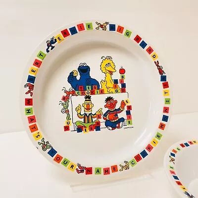 Sesame Street What’s Your Name Child Plate Peter Pan Ind Dinner Plate Big Bird • $8.48