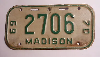 Vintage Wisconsin 1969-70 Madison Bicycle License Plate • $23.99