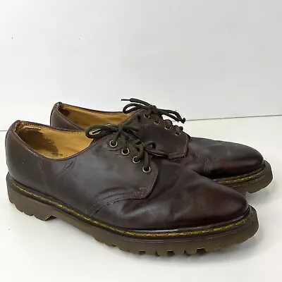 Vintage Dr Martens Shoes Docs Oxford Brown Leather Mens UK Size 10 US 11 England • $59.99
