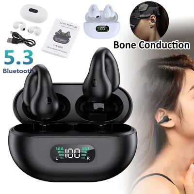 £12.99 • Buy TWS Bluetooth Wireless Earbuds Ear Clip Bone Conduction Headphones Sport Headset