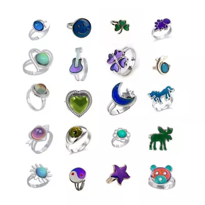 $5.41 • Buy Mood Rings Changeable Color Adjustable Finger Accessories For Women Kids