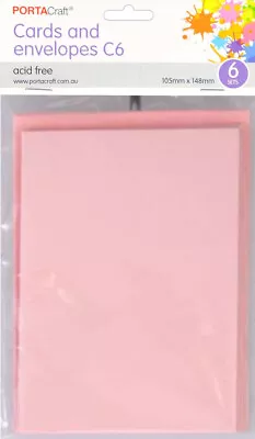 Cards & Envelopes C6 6pk Ballerina Pink (Product # 116128) • $2.75