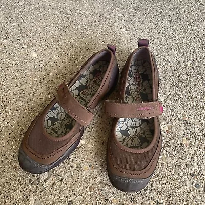 Merrell Mimosa Emme Mary Jane's Comfy Breathable Walking Brown Shoes Size 8.5 • $25.50