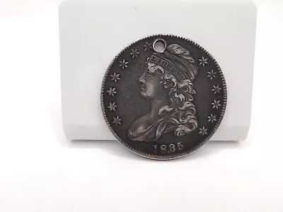 Silver 1835 Capped Bust 50 Cents Half Dollar | VG Condition - Holed • $39.99