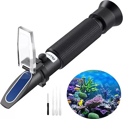 ALLmeter Salinity Refractometer Saltwater Aquariums Dual Scale 0-100 PPT • £26.98