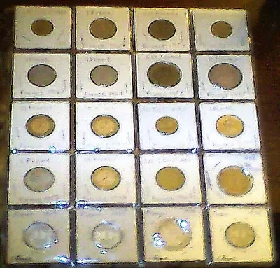 FRANCE Lot Of Forty (40) Coins; In Mounts And Pages Vintage Very Collectible! • $25