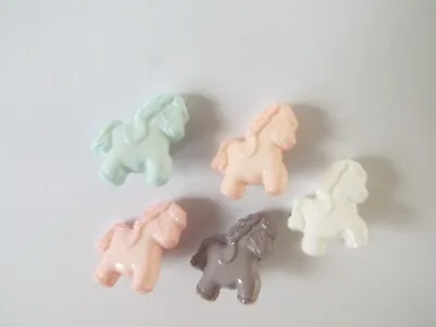 6 X Cute Horse Pony Novelty Buttons Baby Children 16mm Choice Of Colour • £2.59