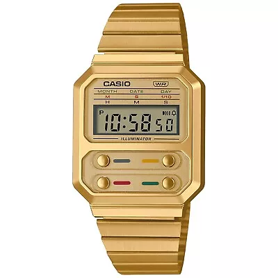 Casio Gold Retro Style Unisex Multifunction Digital Watch A100WEG-9A • $109.95