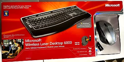 NEW Microsoft 6000 V3 XSA00001 Wireless Keyboard & Laser Mouse SEALED Ergonomic • $229.95