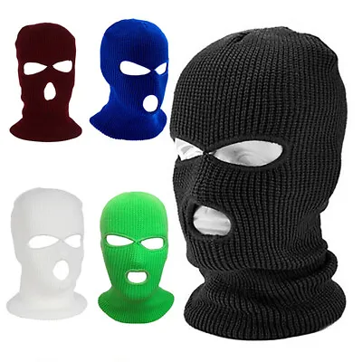 Balaclava Face Mask 3 Hole Beanie Hat Ski Mask Tactical Winter Warm Cap Outdoor  • $6.35