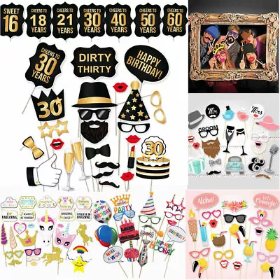 Photo Booth Props Frame Wedding Hen Party Birthday Baby Shower Christmas Selfie • £3.39