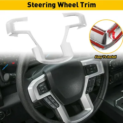 Silver Wood Grain Steering Wheel Moulding Cover Trim Frame For Ford F150 15-20 • $18.99