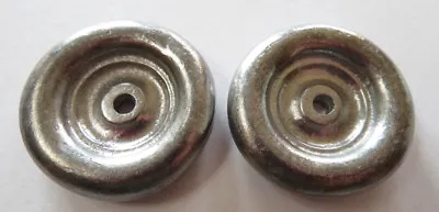 Pair Of Replacement Cast Metal Disc Wheels For Arcade Vehicle 7/8  Diameter • $10.95