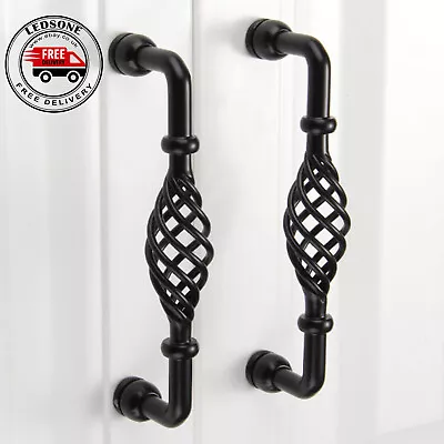 Kitchen Cabinet Handle Vintage Black Bird Cage Cupboard Door Drawer Pull Handles • £2.99