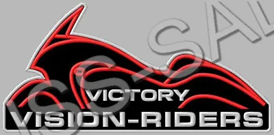 VICTORY VISION RIDERS EMBROIDERED PATCH ~4-1/4  X 2  IRON/SEW ON MOTORCYCLES V2 • $12