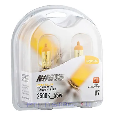 H7 Nokya Hyper Yellow Car Halogen Headlight Fog Light Bulb S1 NOK7616 Low Beam • $15.99