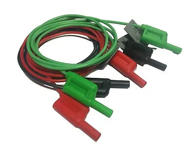 Red Black Green Piggyback Stackable 1.2m Test Leads For Megger 1552 1553 JPSS115 • £24.96