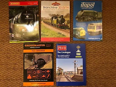 5 Model Train & Railway Catalogues. Hornby. Peco. Dapol. Gaugemaster. Bachmann • £16.95