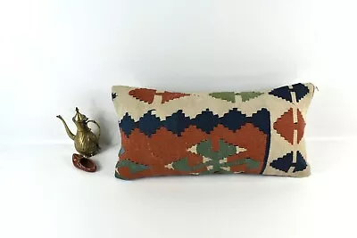 Home Decorative Handmade 12x24 Tribal Vintage Turkish Kilim Pillow Cover 3365 • $36.50