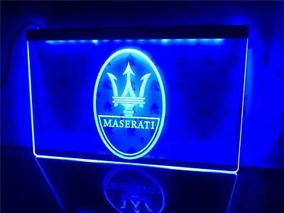 Maserati Automotive Car LED NEON LIGHT SIGN 3D Garage Home Decor Wall • $24.99